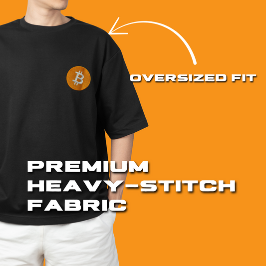 Bitcoin Embroidered Oversized Tshirt